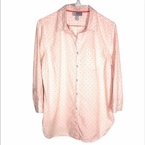 Vintage JCP Pink Stripe Cotton Shirt, Size Large
